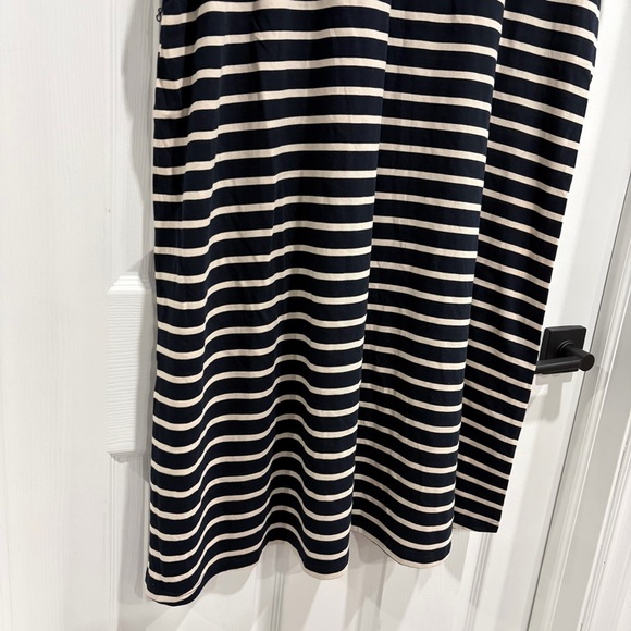 H&M Striped Navy and Cream 100% Cotton Maternity T-Shirt Dress New With Tags - Picture 3 of 9